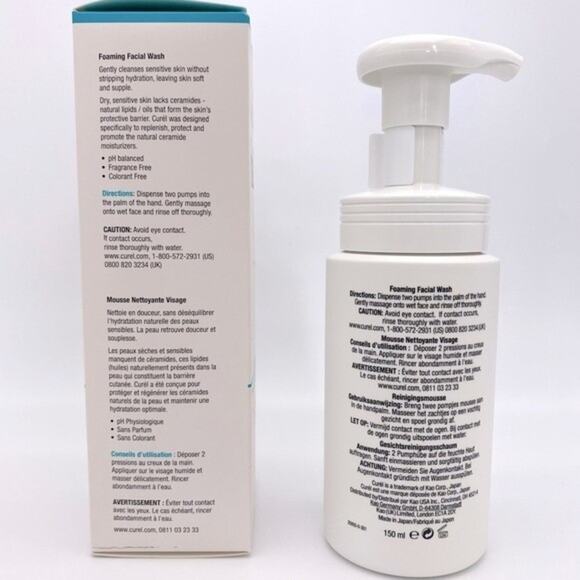 NIB Curel Japanese Skin Care Foaming Daily Face Wash 5 oz/ 150 ml - Picture 6 of 9